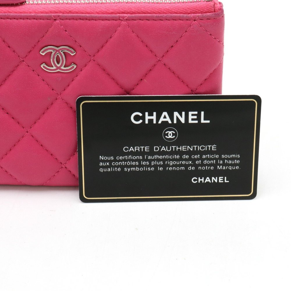 CHANEL Chanel Matelasse Coco Mark Pouch Coin Case Lambskin Leather Pink A69523 - Picture 8 of 8